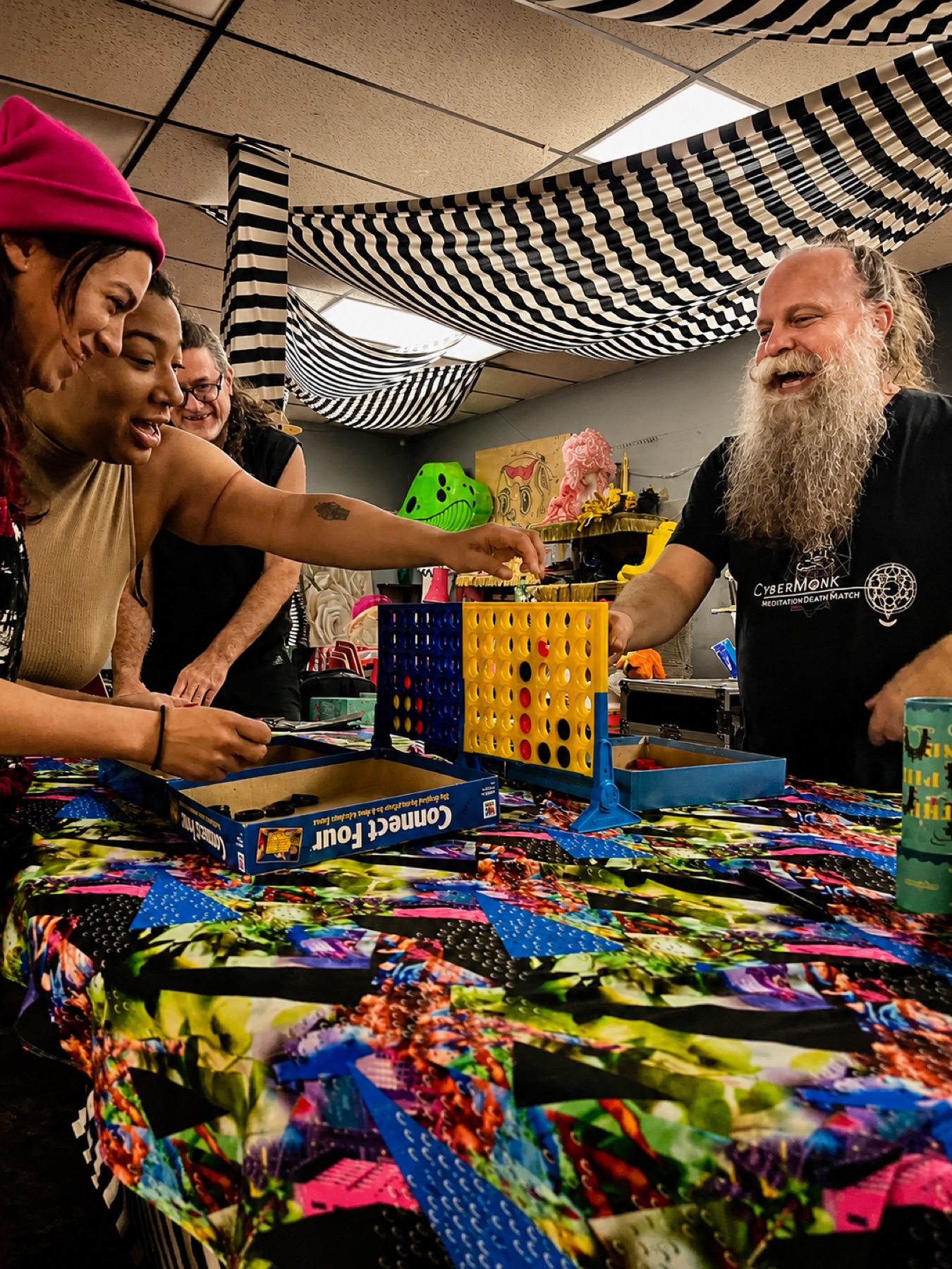 Game Night · a Connect Four showdown breaking into laughter